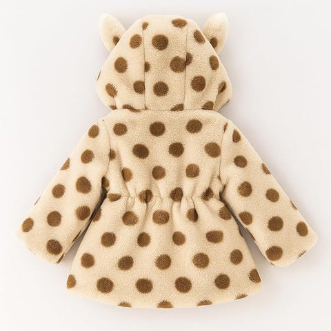 Wool Fur Warm Winter Outerwear Hooded Baby Jacket Coat with Soft Plush Teddy Bear Bag