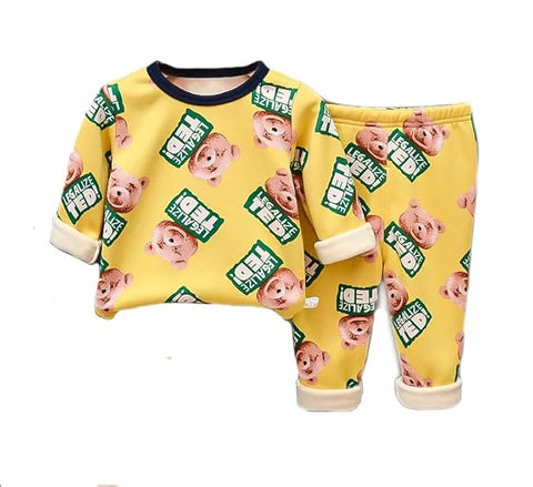 Kids Teddy Print Winter Pyjama Set