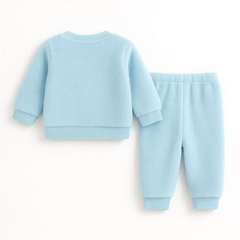 Kid's Warm Micro Fleece Winter Sweatshirt T-shirt and Pajama Coord Clothing Set