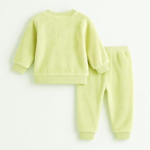 Kid's Warm Micro Fleece Winter Sweatshirt T-shirt and Pajama Coord Clothing Set