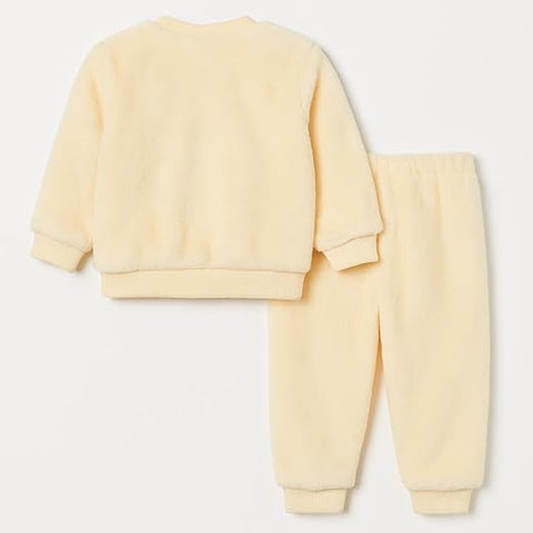 Kid's Warm Micro Fleece Winter Sweatshirt T-shirt and Pajama Coord Clothing Set