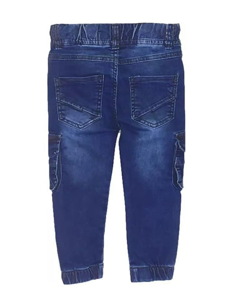 Kid's Trendy Cool Washed Casual Denim Jeans Pant with Elasticated Waistband