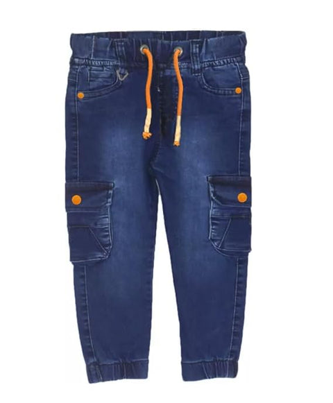 Kid's Trendy Cool Washed Casual Denim Jeans Pant with Elasticated Waistband