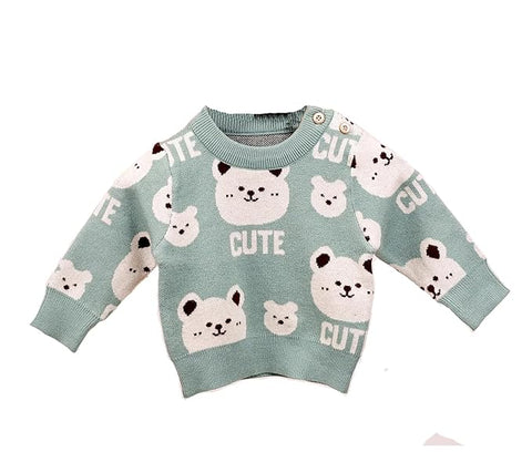 Kids Panda Knitted Warm Wool Winter Pullover Sweater