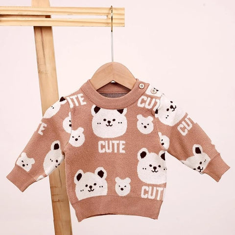 Kids Panda Knitted Warm Wool Winter Pullover Sweater
