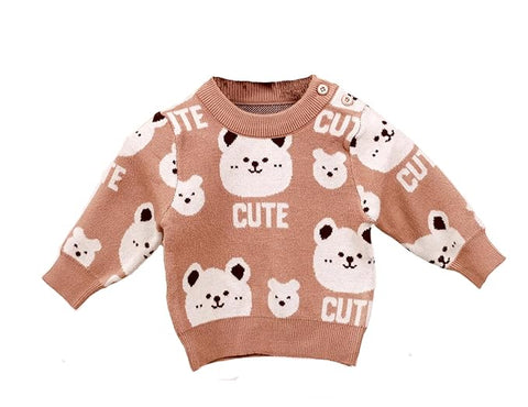 Kids Panda Knitted Warm Wool Winter Pullover Sweater