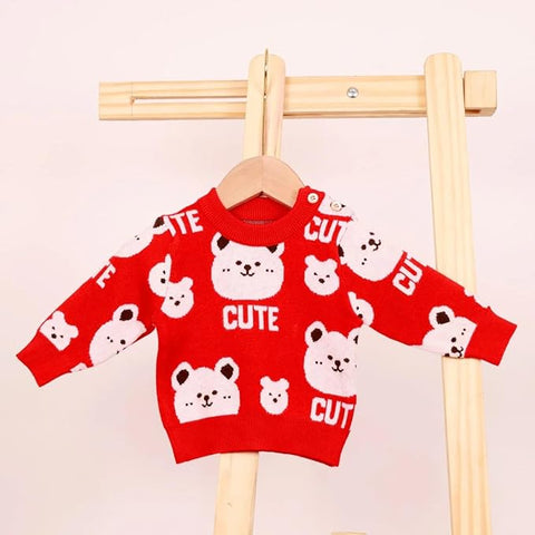 Kids Panda Knitted Warm Wool Winter Pullover Sweater