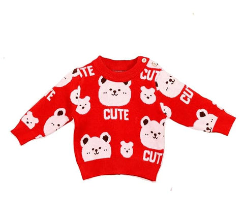 Kids Panda Knitted Warm Wool Winter Pullover Sweater