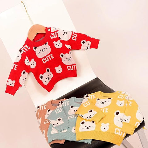 Kids Panda Knitted Warm Wool Winter Pullover Sweater