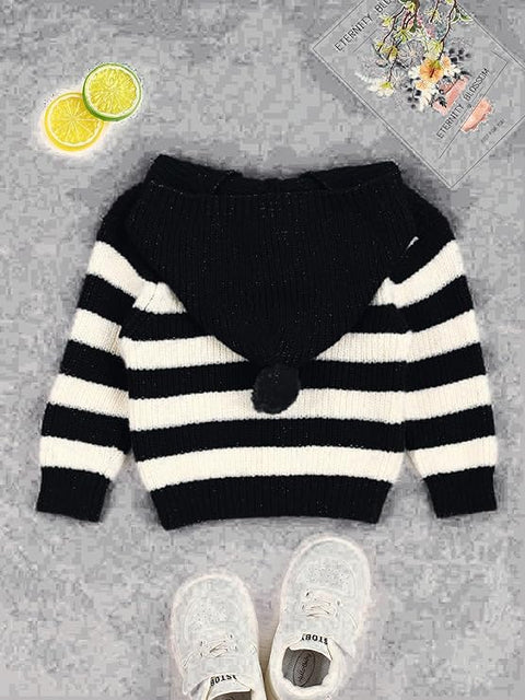 Kid's Full Sleeve Elephant Design Flat Knit Winter Woollen Sweater