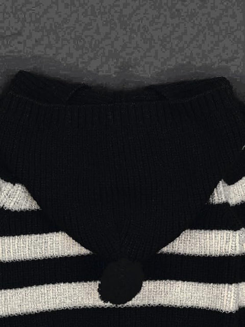 Kid's Full Sleeve Elephant Design Flat Knit Winter Woollen Sweater