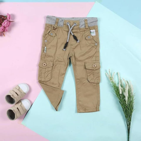 Kid's 6 Pocket Cotton Cargo Jogger Pants for Infant Toddler Boys and Girls