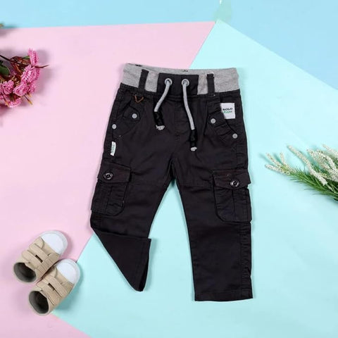 Kid's 6 Pocket Cotton Cargo Jogger Pants for Infant Toddler Boys and Girls