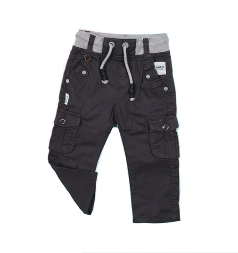 Kid's 6 Pocket Cotton Cargo Jogger Pants for Infant Toddler Boys and Girls