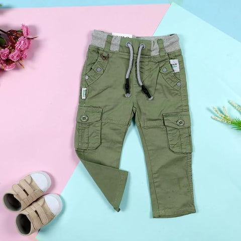 Kid's 6 Pocket Cotton Cargo Jogger Pants for Infant Toddler Boys and Girls