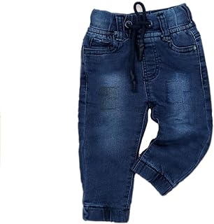 Kid's Cotton Denim Jeans Jogger Pant with Elasticated Waistband and 5 Pockets for Boys and Girls