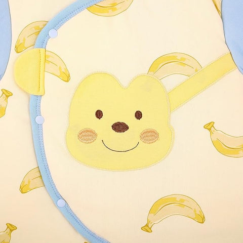 Banana Monkey Baby Romper with Matching Bib 2-Piece Set