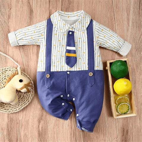 Baby Boy Formal Footless Romper