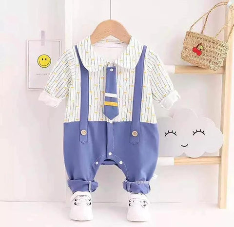 Baby Boy Formal Footless Romper