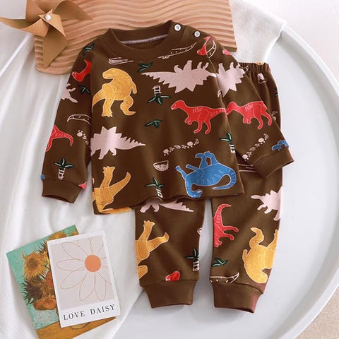 Kids Multicolour Dinosaur Print pyjama Set