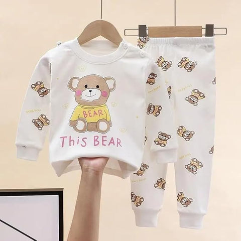 Kids Cute Bear Printed Pyjama Set