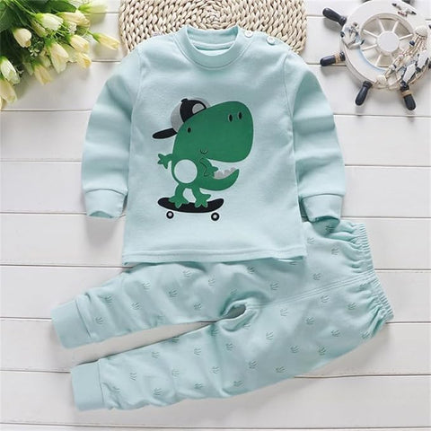 Kids Mint Green Dinosaur Print Pyjama Set