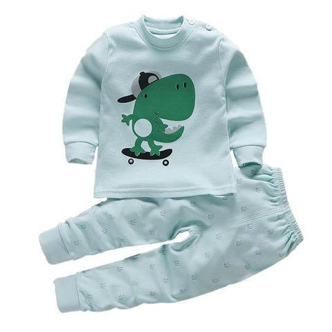 Kids Mint Green Dinosaur Print Pyjama Set