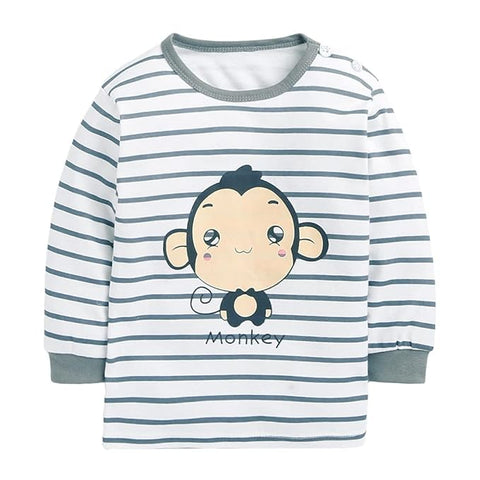 "Little Monkey" Striped Baby Pyjama Set