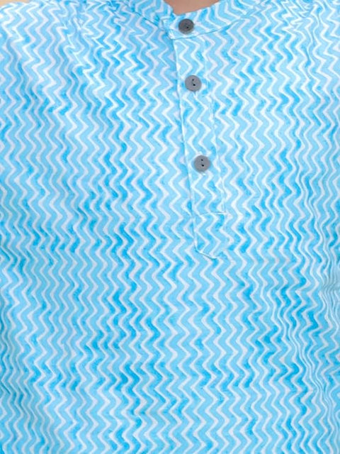 Blue Cotton Ethnic Kurta & Pyjama / Salwar Suit Traditional Dress for Boys & Girls