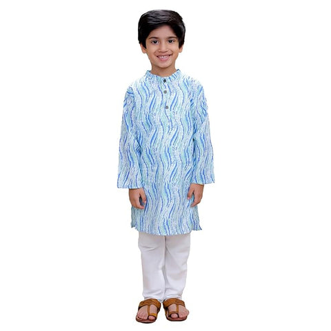 Sea-Green Cotton Ethnic Kurta & Pyjama / Salwar Suit Traditional Dress for Boys & Girls