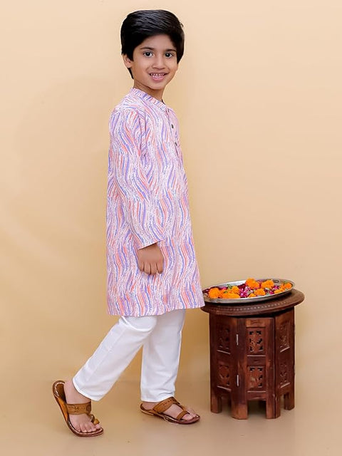 Peach Cotton Ethnic Kurta & Pyjama / Salwar Suit Traditional Dress for Boys & Girls