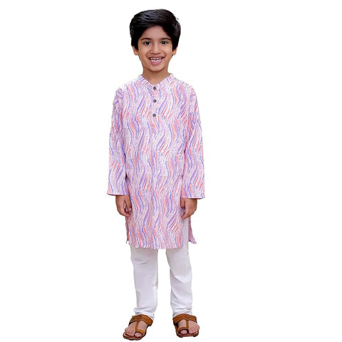 Peach Cotton Ethnic Kurta & Pyjama / Salwar Suit Traditional Dress for Boys & Girls