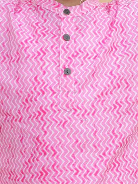 Pink Cotton Ethnic Kurta & Pyjama / Salwar Suit Traditional Dress for Boys & Girls