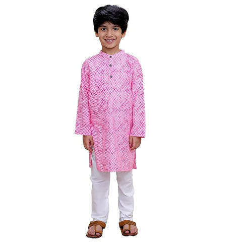 Pink Cotton Ethnic Kurta & Pyjama / Salwar Suit Traditional Dress for Boys & Girls