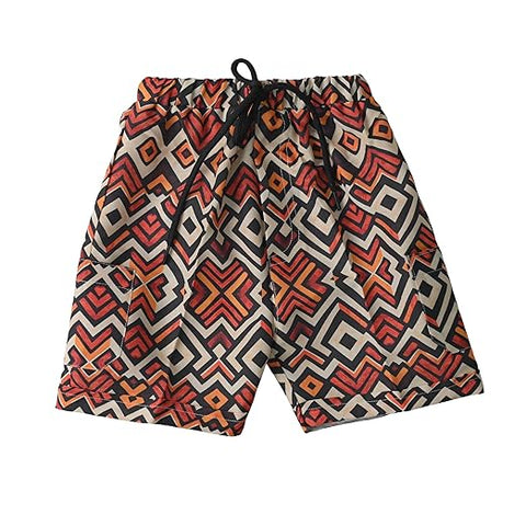 Boys Geometric Print Two-Piece Shirt and Shorts Set