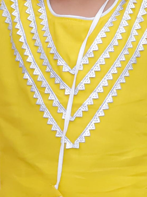 Girl's Ethnic Cotton Kurta Top with Salwar and Matching Sling Bag