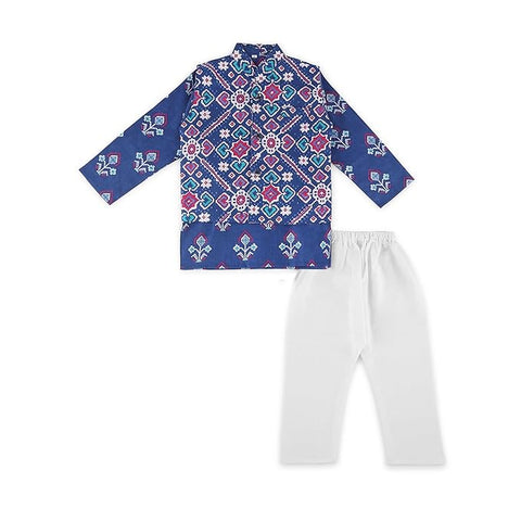 Traditional Kurta Pyjama with Ethnic Jacket Set For Boys