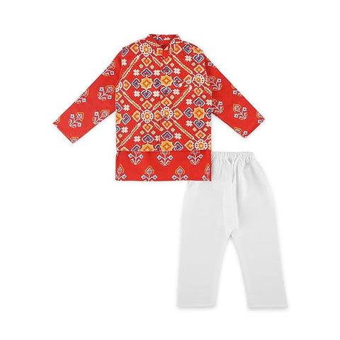 Traditional Kurta Pyjama with Ethnic Jacket Set For Boys