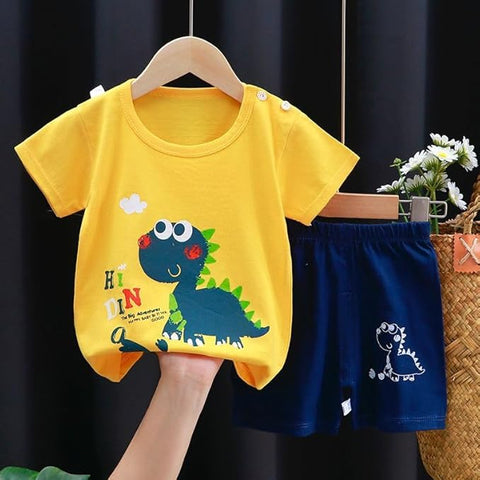 "Hi Dino" Summer Baby T-Shirt & Shorts Set