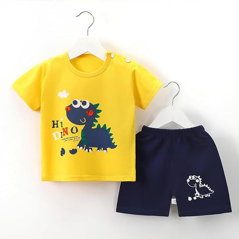 "Hi Dino" Summer Baby T-Shirt & Shorts Set