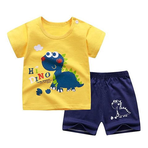 "Hi Dino" Summer Baby T-Shirt & Shorts Set