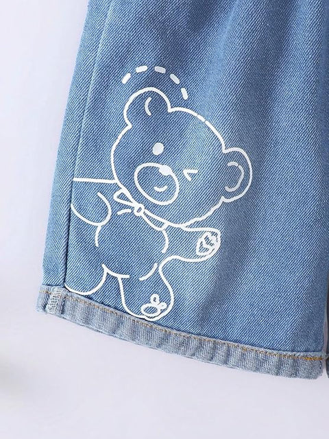 Cool Bear Denim-Look Baby Shirt & Shorts Set