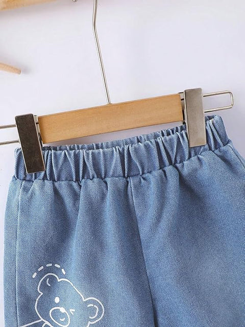 Cool Bear Denim-Look Baby Shirt & Shorts Set