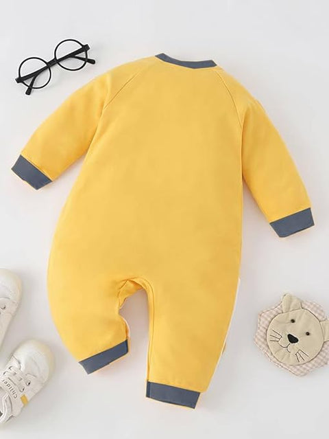 Cute Panda Cartoon Print Newborn Cotton Full Sleeve Footless Baby Romper Onesie Buttoned Bodysuit for Newborn Infant Baby Boys Girls