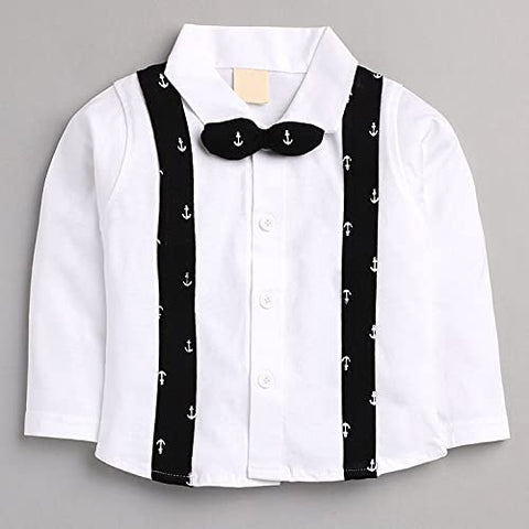 Kids Suspender Style Partywear Shirt Pant and Bow Tie Set