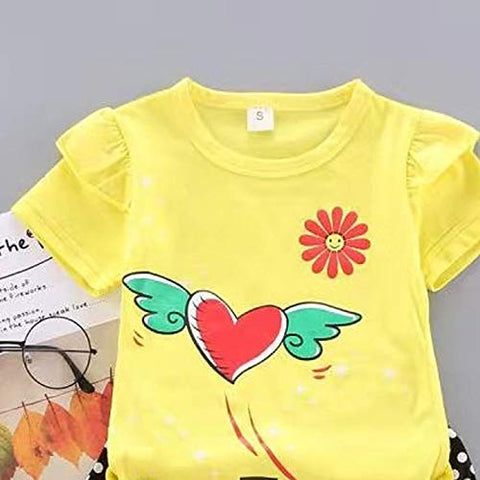 Summer Heart Polka Dot Print Top and Shorts Set for Baby Girl