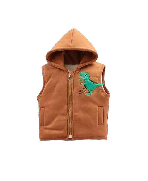 Cartoon Dinosaur Fur Fleece 3 Pc Warm Winter Sweatshirt Jacket & Jogger Pant Clothing Set for Girls & Boys Kids