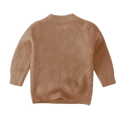 Kid's Bear Cartoon Soft Fur Woolen Winter Sweater Pullover for Boys & Girls