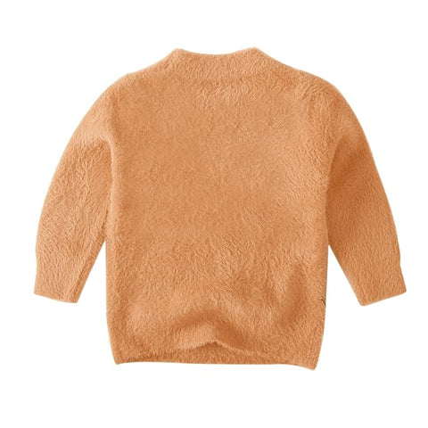 Kid's Bear Cartoon Soft Fur Woolen Winter Sweater Pullover for Boys & Girls