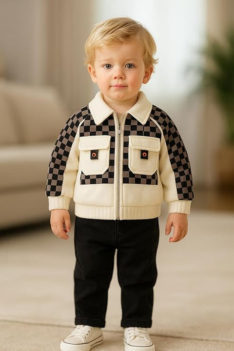 Kids Full Sleeve Winter Warm Quilted Zipper Jacket for Boys & Girls 1 to 5 Years